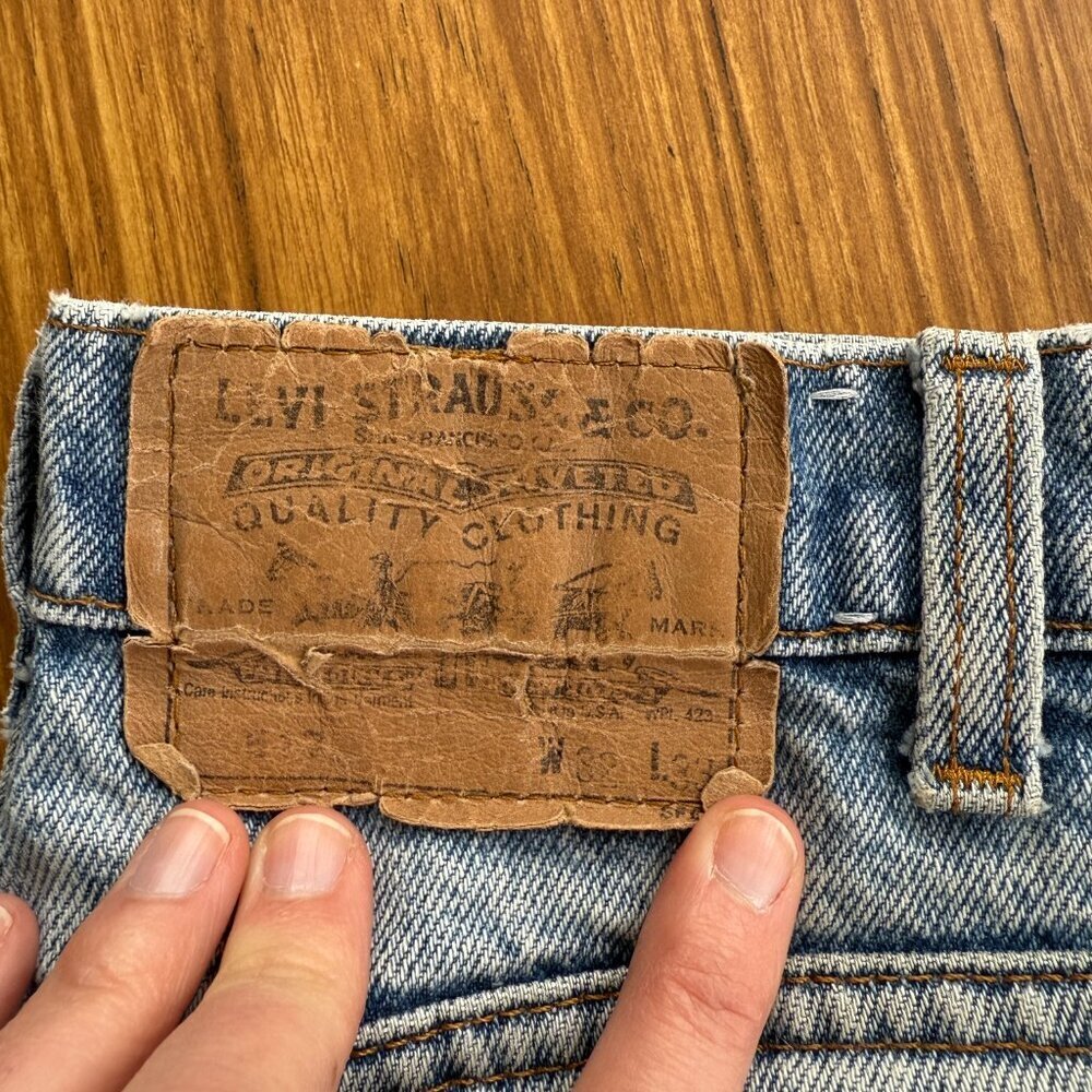 Vintage 80s Levi’s 517 Orange Tab Jeans | 32x33 Cropped | Distressed - Picture 3 of 11